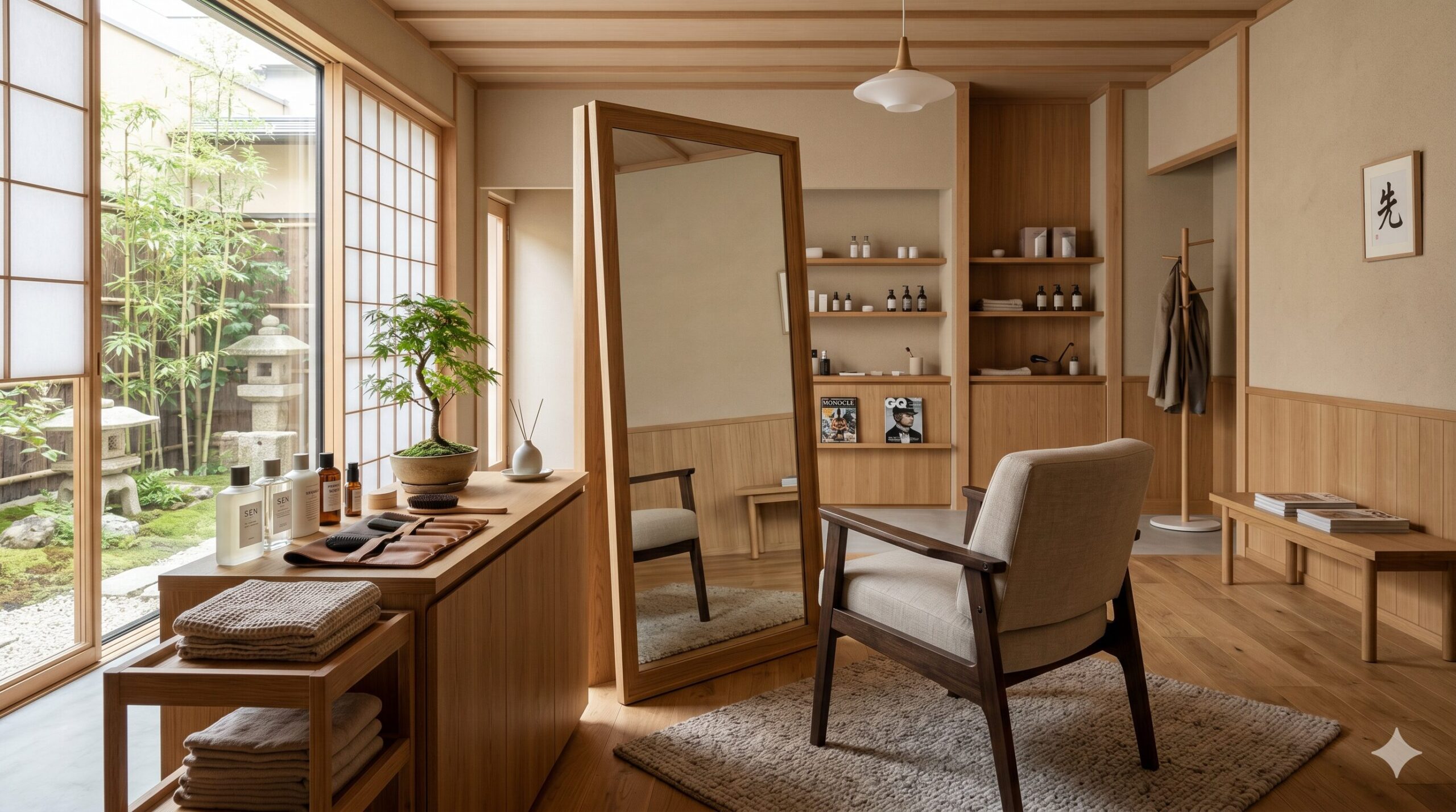 大阪・天王寺の父さん専用眉毛ヒゲの店 店内・施術ルーム(30〜50代メンズ眉毛デザイン専門)