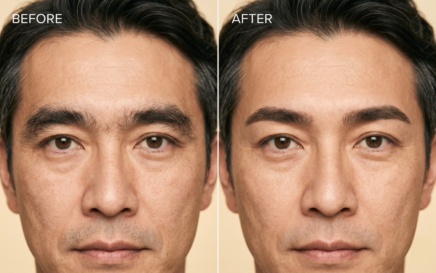 父さんの眉毛デザイン ビフォーアフター